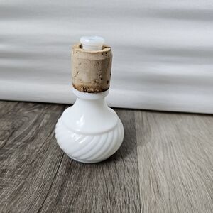 Vintage White Jim Beam Liquor Bottle Decanter Glass Stopper 1960s Barware